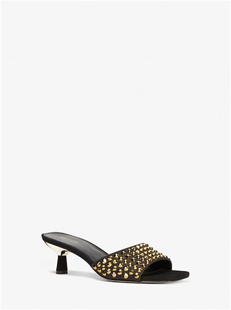 Amal Embellished Faux Suede Sandal 